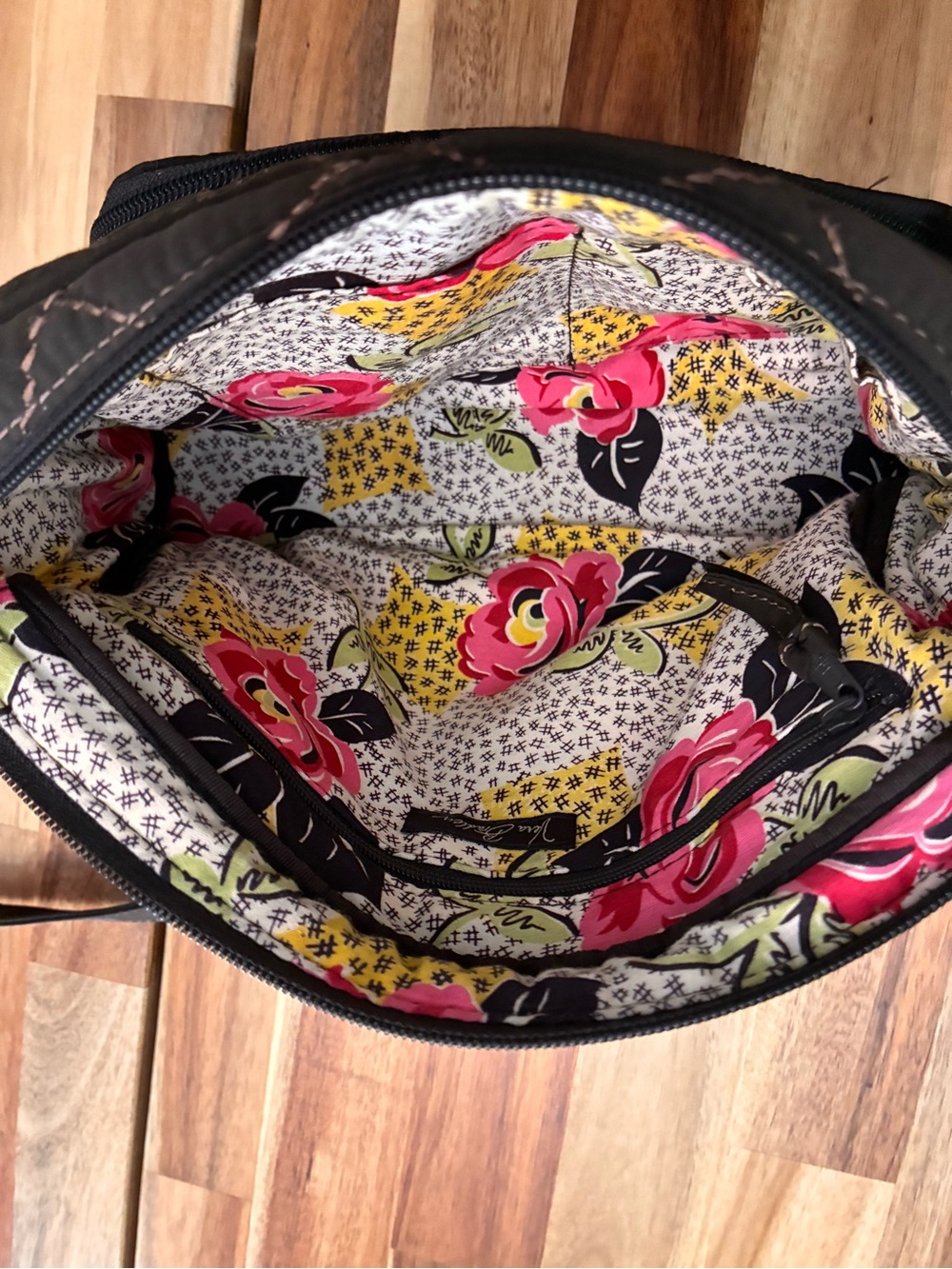 Vera Bradley Brown Quilted Crossbody Shoulder Bag Purse - Picture 4 of 15